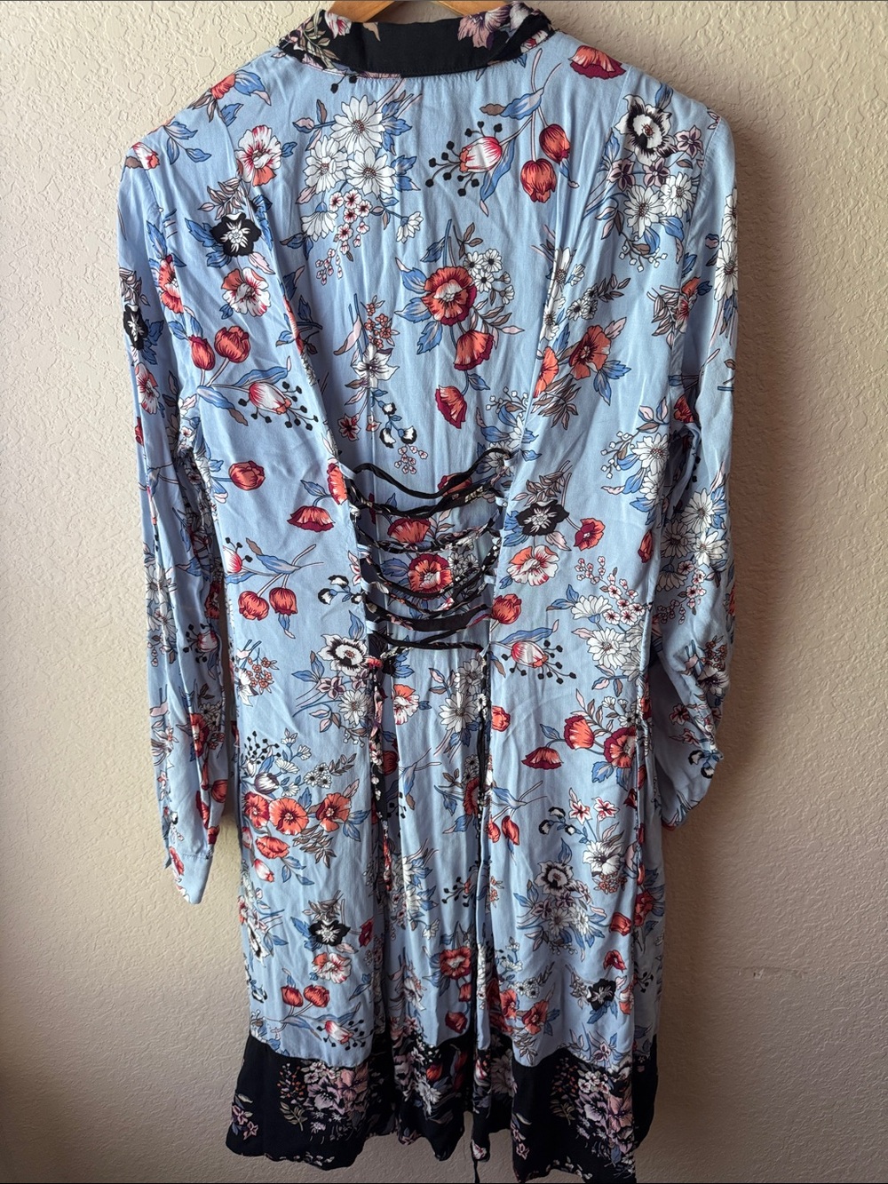 Anthropologie Blue Floral Long-Sleeve Dress - Picture 8 of 8